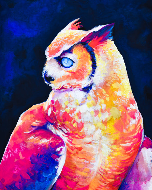 Sunset Owl Print