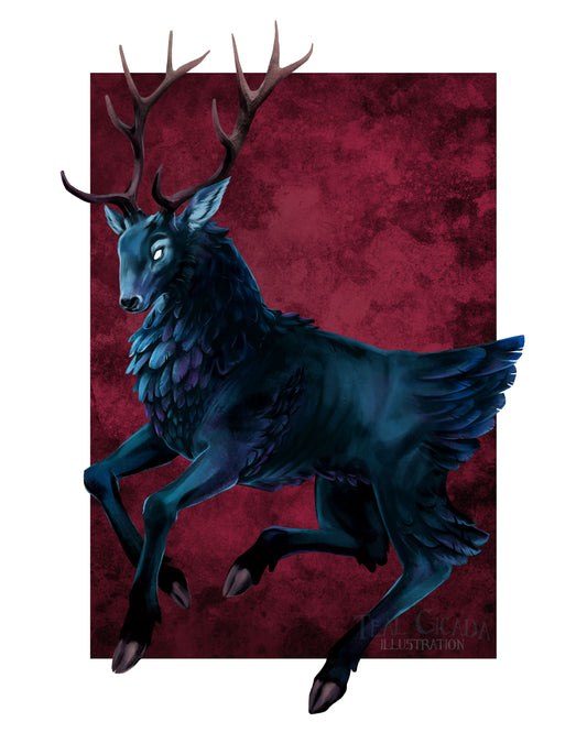 Raven Stag Print
