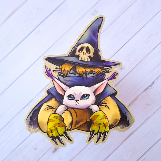 Wizardmon and Gatomon sticker