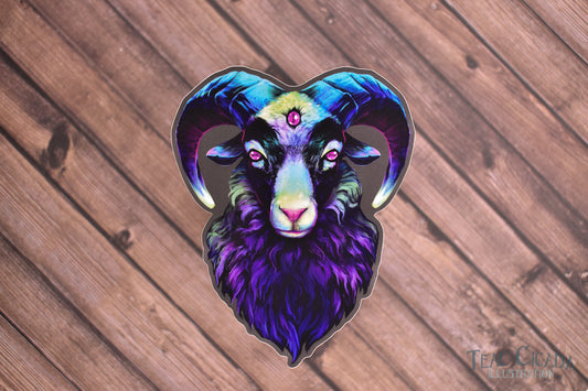 Triple Eyed Goat Sticker