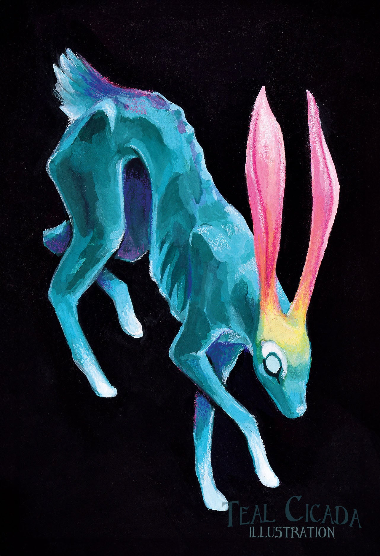 Blue Hare Print