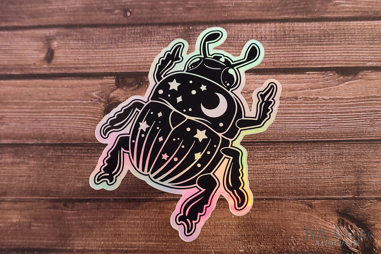 Holographic Beetle sticker