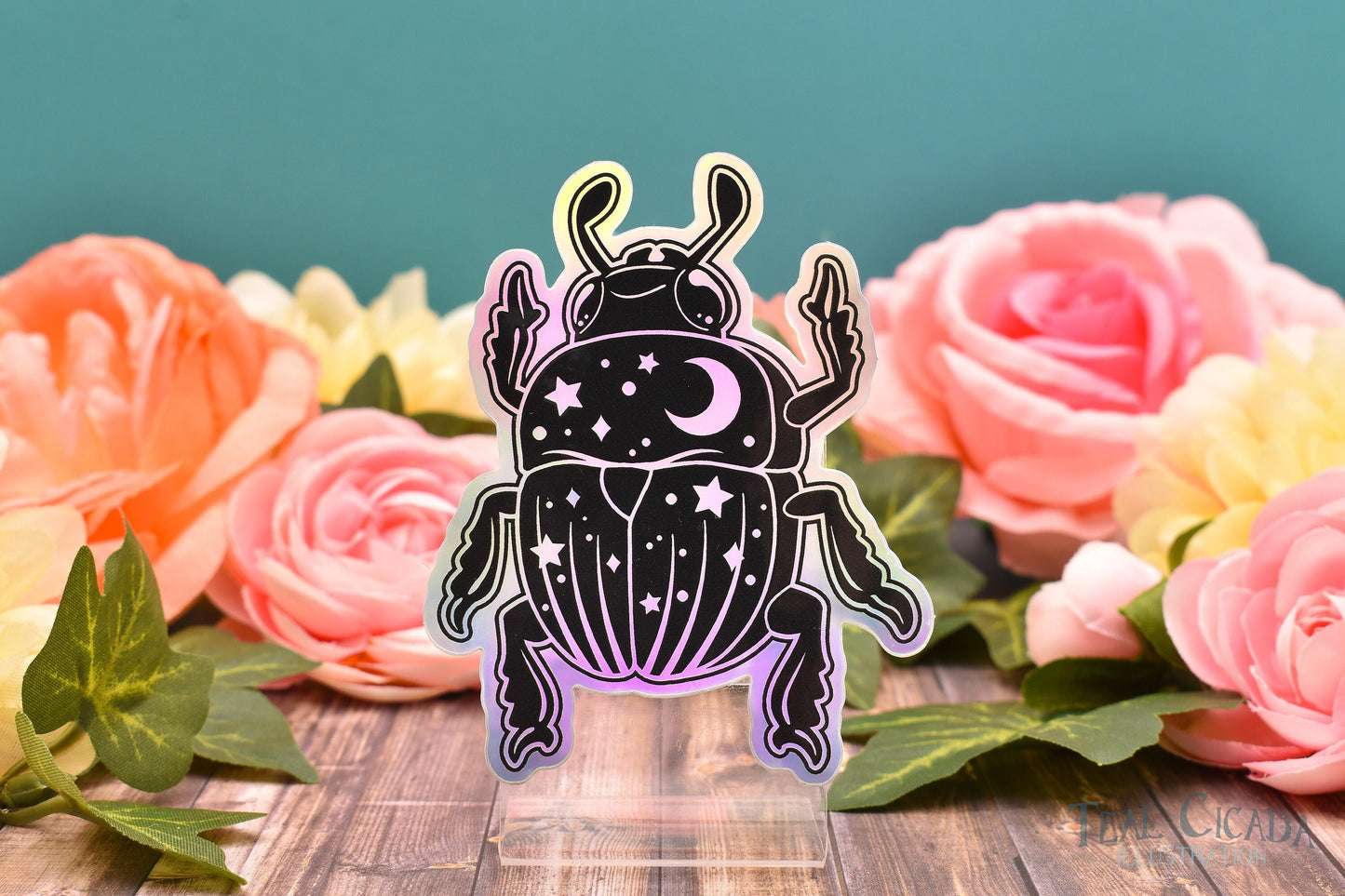 Holographic Beetle sticker